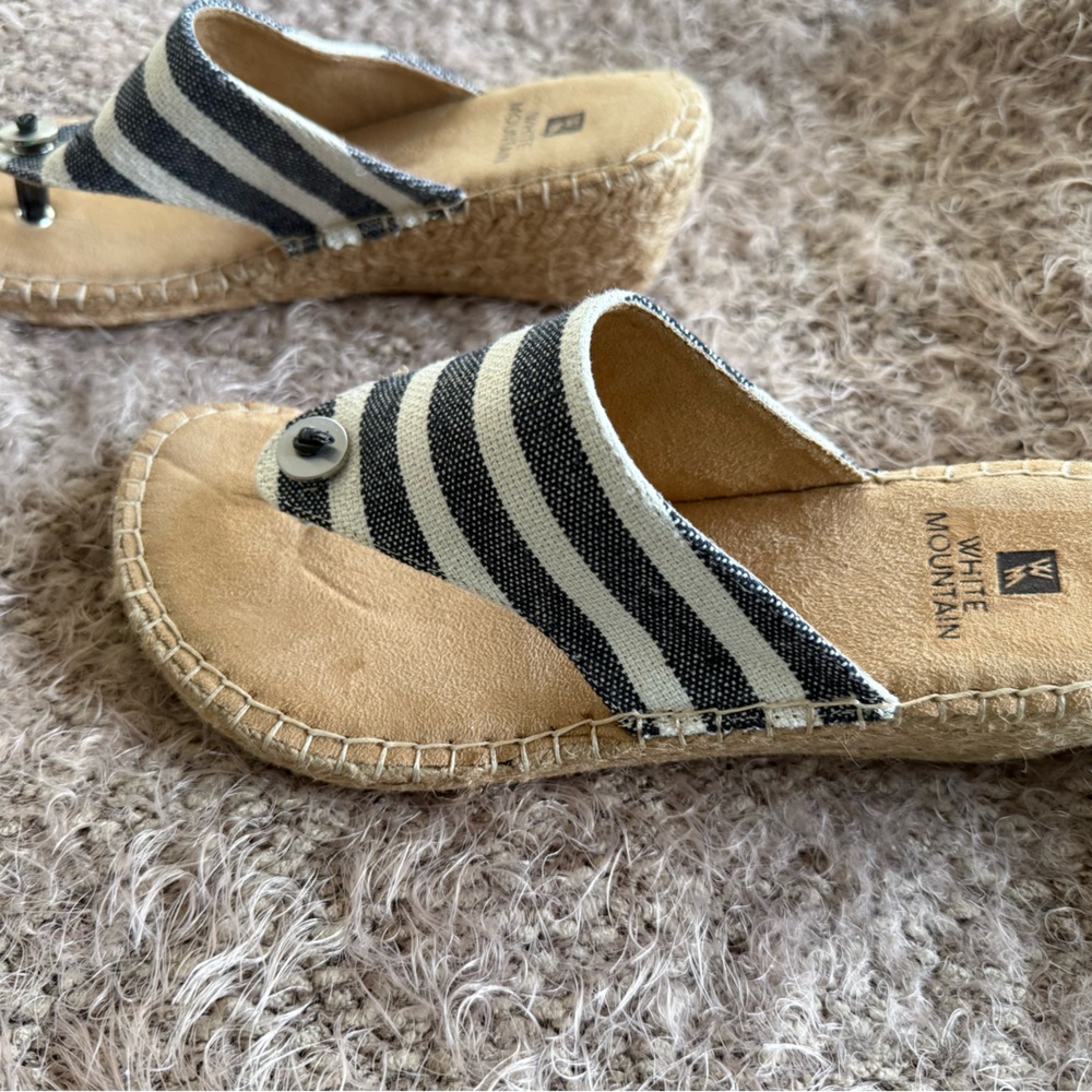 White Mountain Beachball Espadrille Wedge Thong Sandal - Sz 7.5 - NWOT - Picture 3 of 6